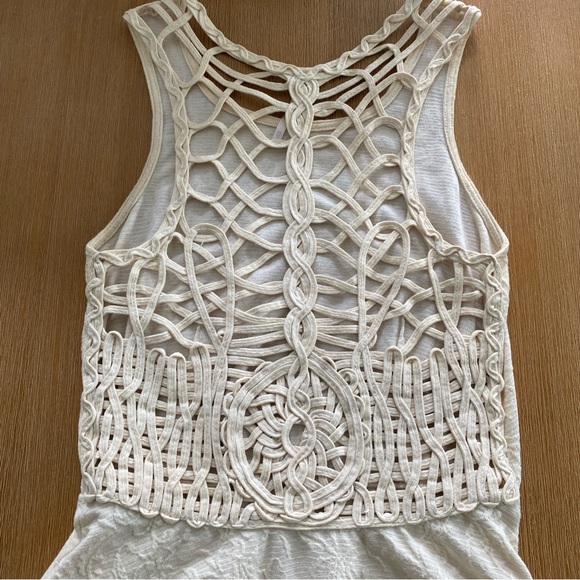 Free People jacquard knit cottagecore peplum top - cream - size xs - Picture 15 of 16